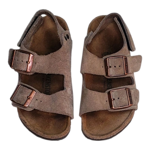 Birkenstock Milano Sandals Suede Taupe Kids Size 27 (9.5-10) - Picture 1 of 8